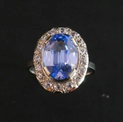 Bague Or blanc, Topazes & pierres blanches