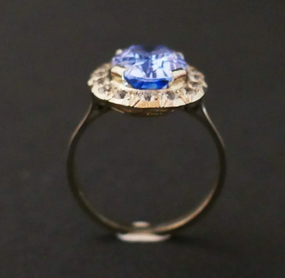 Bague Or blanc, Topazes & pierres blanches