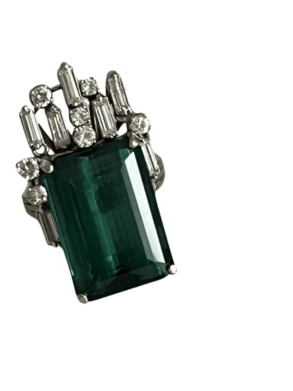 Bague Or blanc Tourmaline Diamants