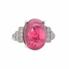 Bague Or blanc Tourmaline cabochon Diamants