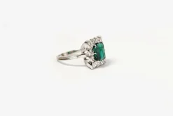 Bague Or blanc Tourmaline Diamants