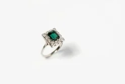Bague Or blanc Tourmaline Diamants
