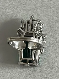 Bague Or blanc Tourmaline Diamants