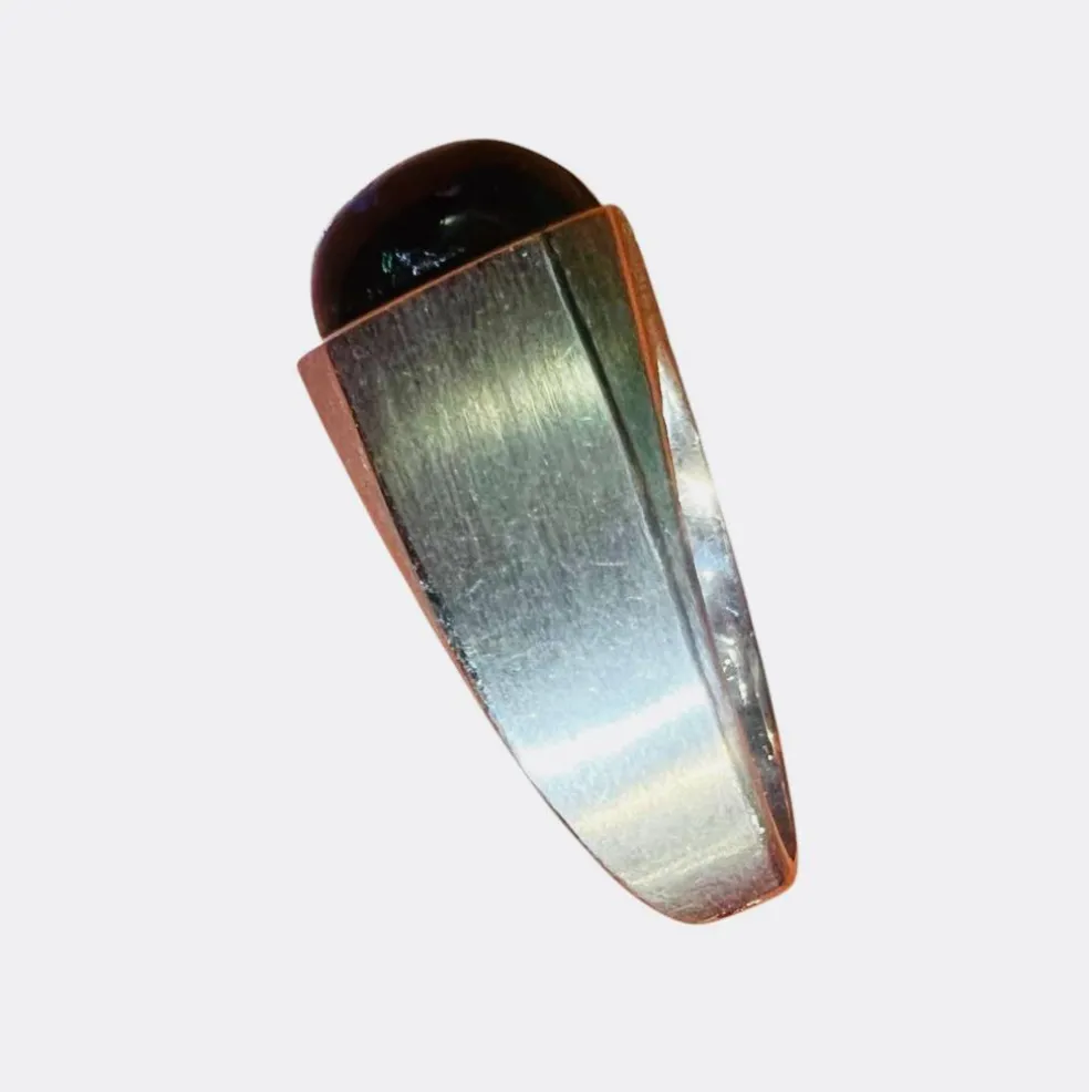 Bague or blanc tourmaline bleue