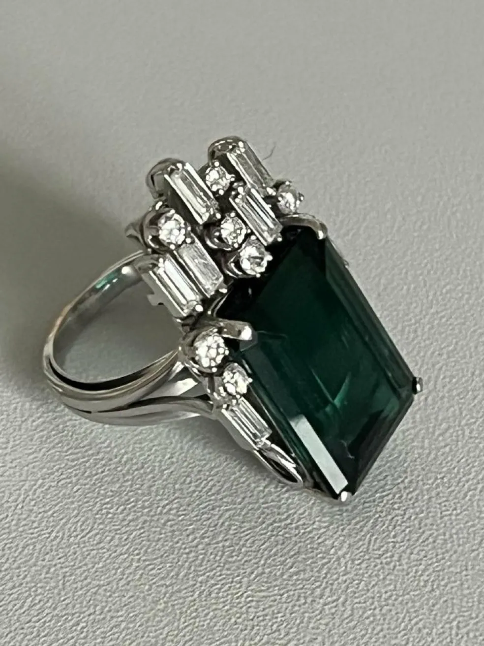Bague Or blanc Tourmaline Diamants