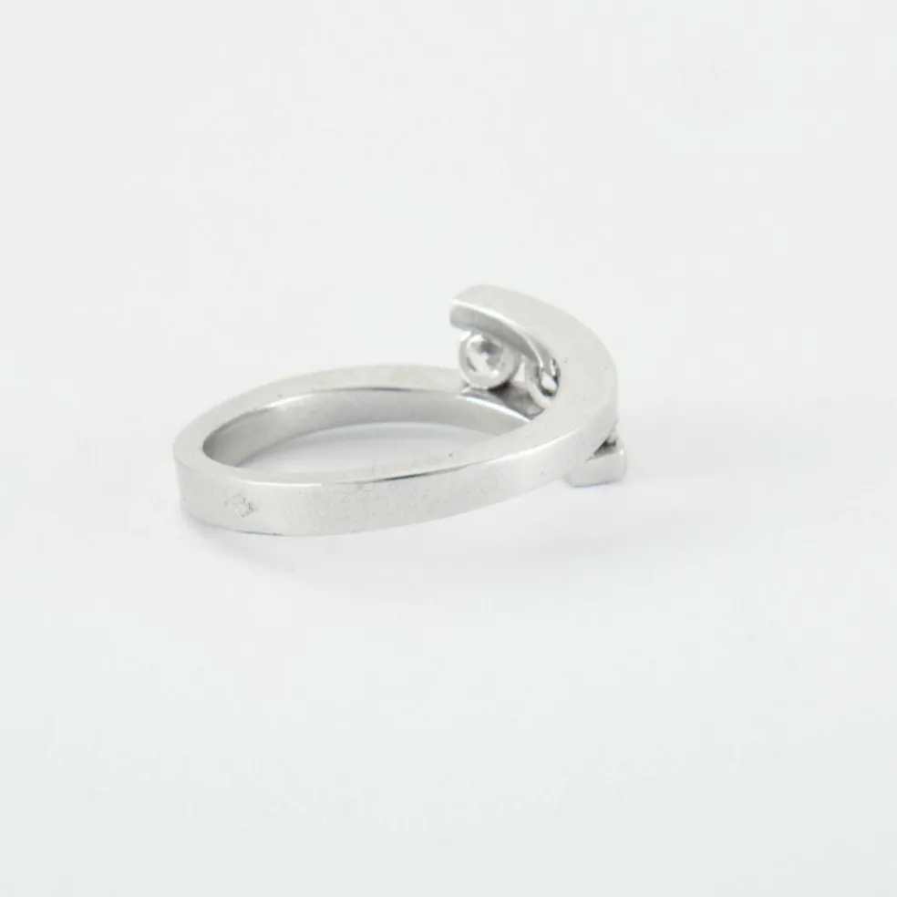 Bague or blanc trilogie diamants