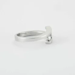 Bague or blanc trilogie diamants
