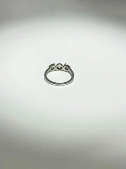 Bague or blanc trilogie diamants