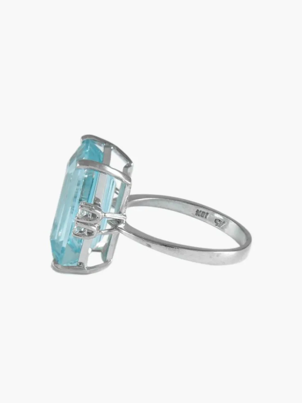 BAGUE OR, DIAMANTS & AIGUE-MARINE