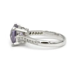 Bague or diamants améthyste