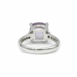Bague or diamants améthyste