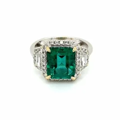 Bague Or Diamants Emeraude