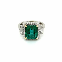 Bague Or Diamants Emeraude