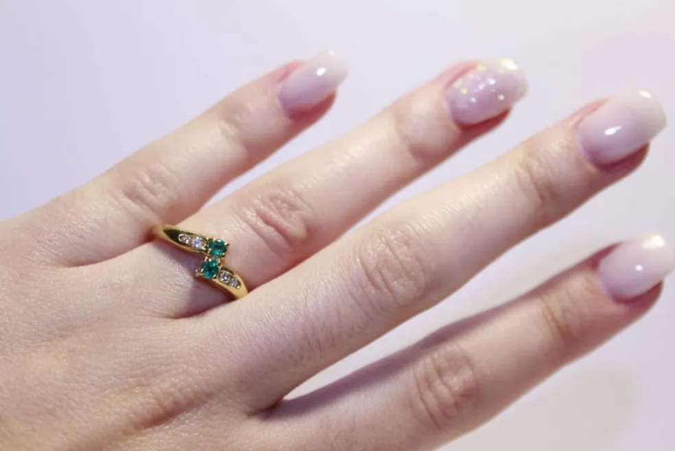 Bague Or Diamants et Emeraudes