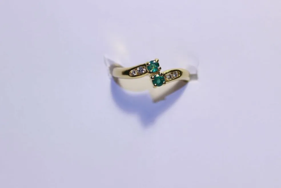 Bague Or Diamants et Emeraudes