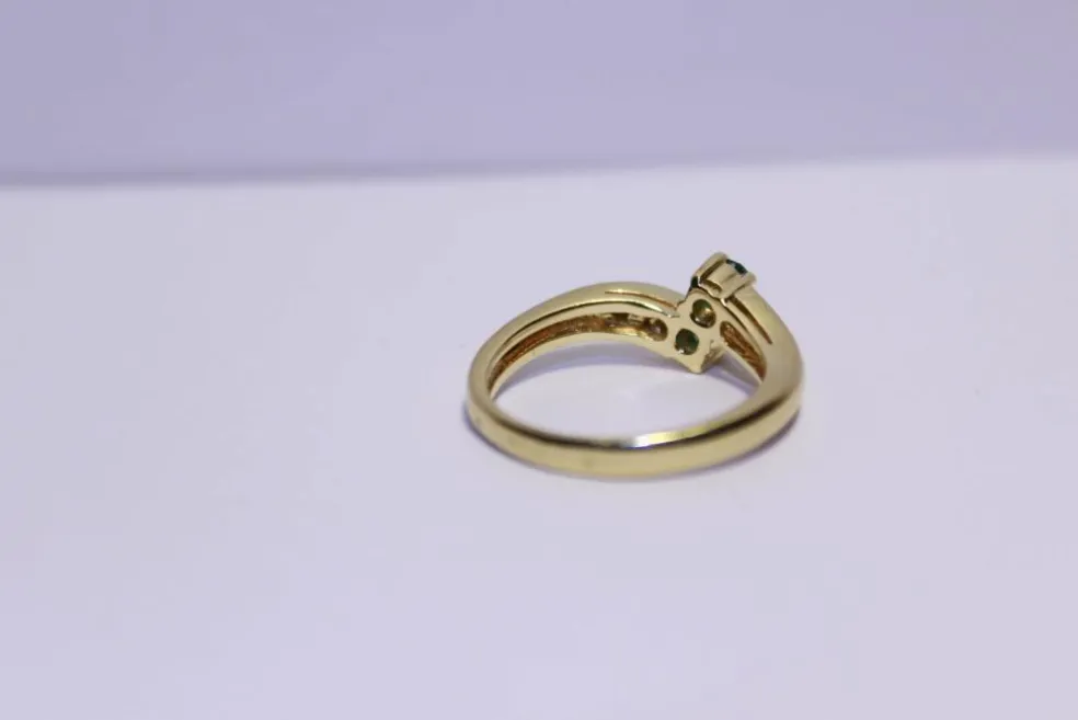 Bague Or Diamants et Emeraudes