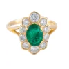Bague or, diamants et émeraude