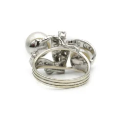 Bague or, diamants et perles