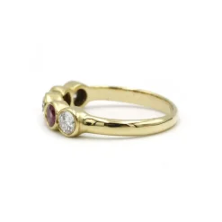 Bague or, diamants et rubis