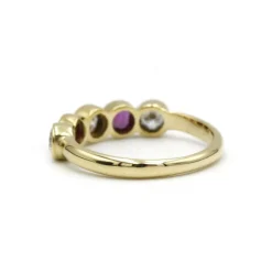 Bague or, diamants et rubis