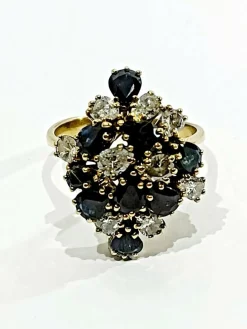 Bague Or Diamants Et Saphirs