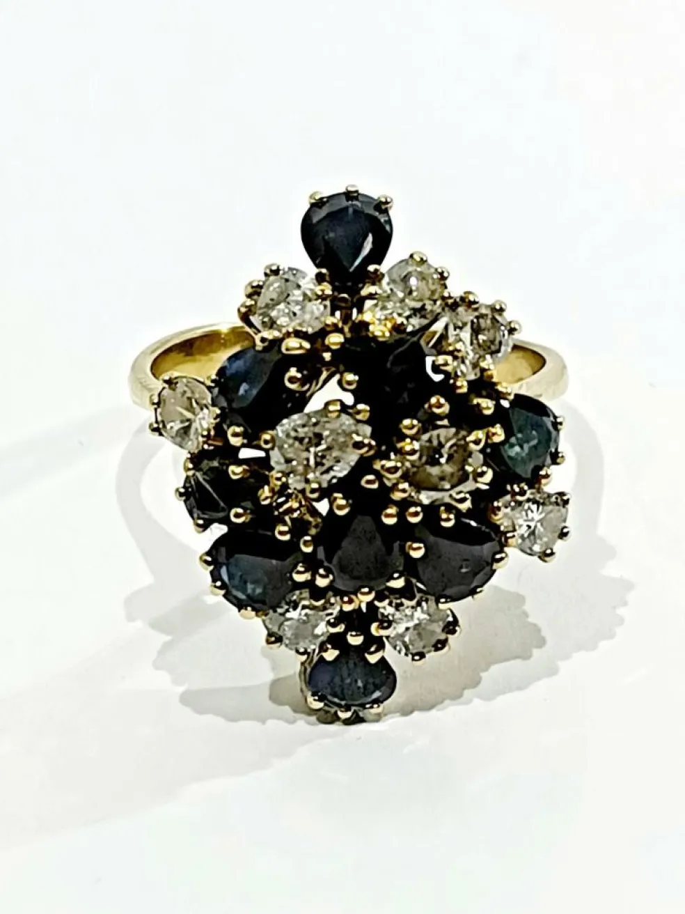 Bague Or Diamants Et Saphirs
