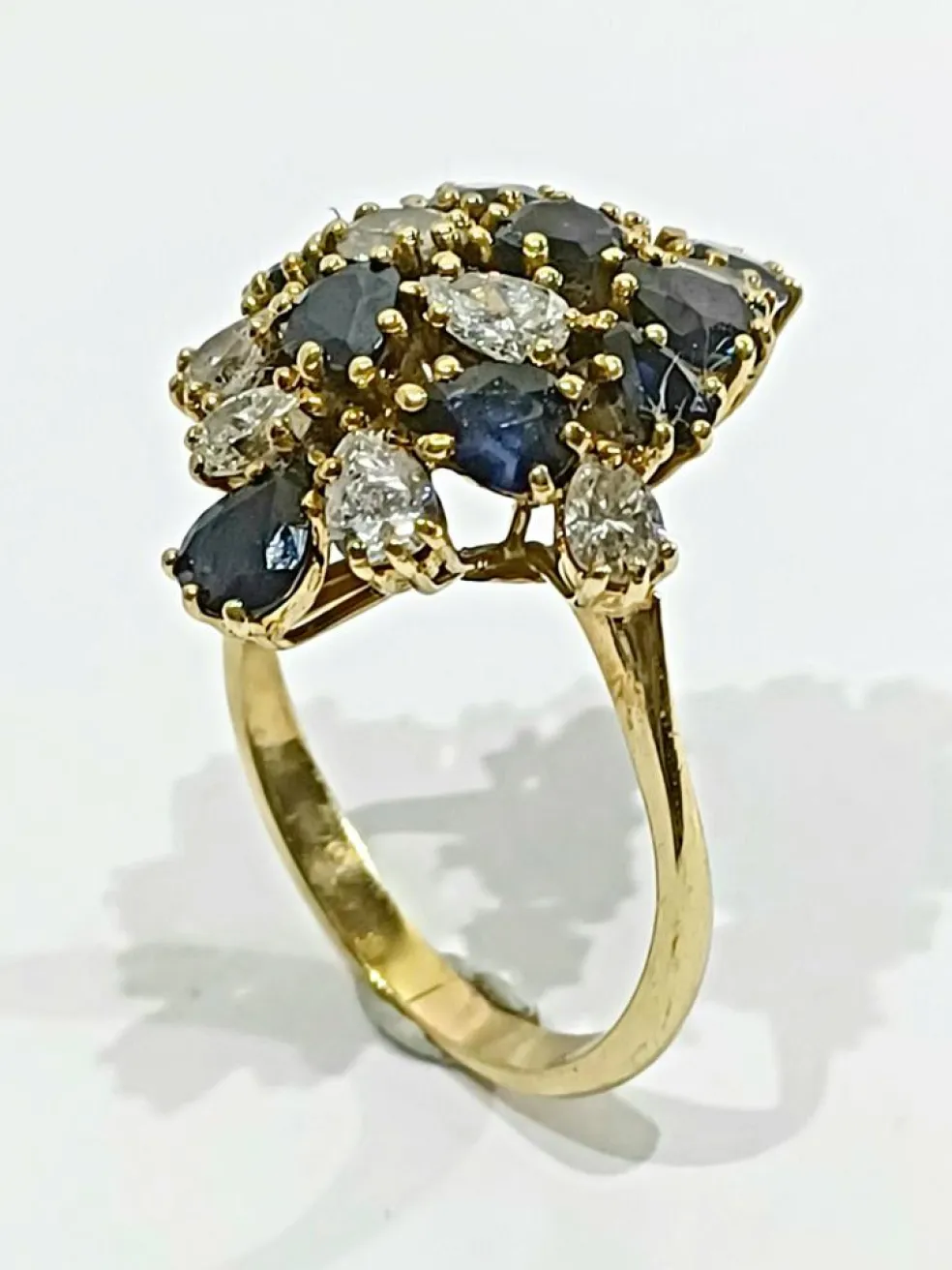 Bague Or Diamants Et Saphirs