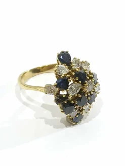 Bague Or Diamants Et Saphirs