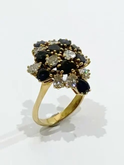 Bague Or Diamants Et Saphirs