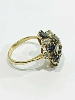 Bague Or Diamants Et Saphirs