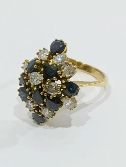 Bague Or Diamants Et Saphirs