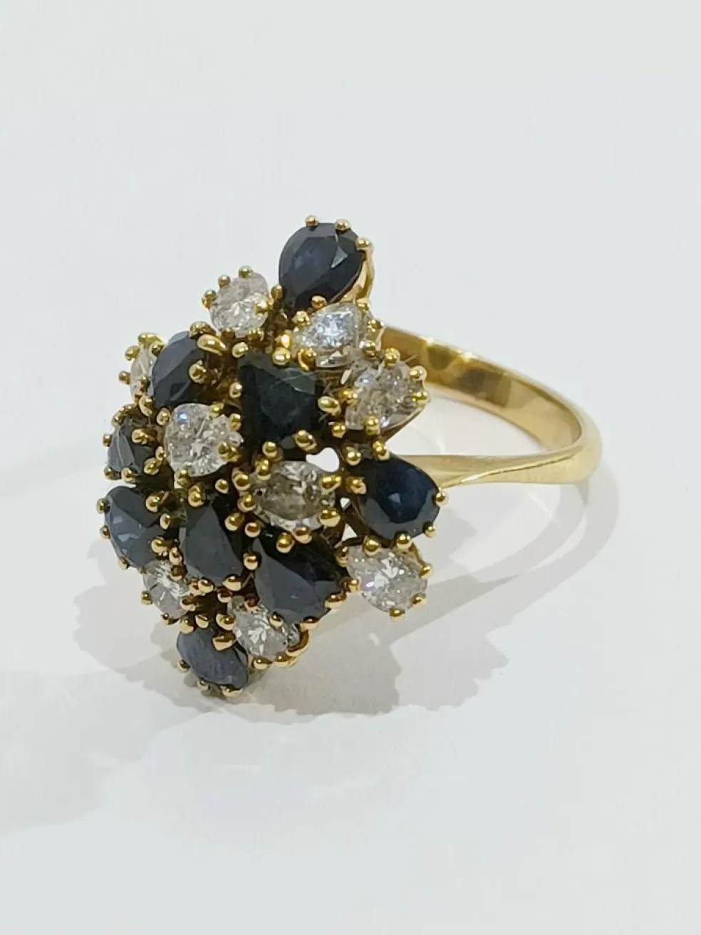 Bague Or Diamants Et Saphirs