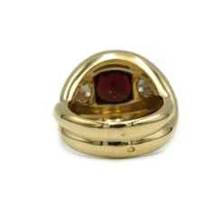 Bague or, diamants, grenat