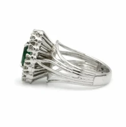 Bague or diamants émeraude