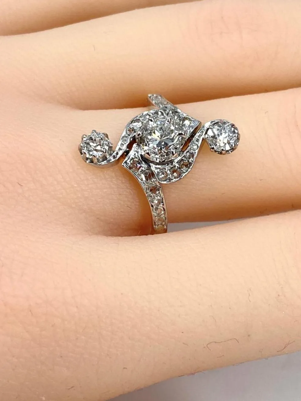 Bague Or Diamants époque 1900