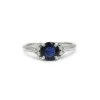 Bague or, diamants, saphir