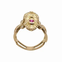 Bague or diamants saphir & rubis