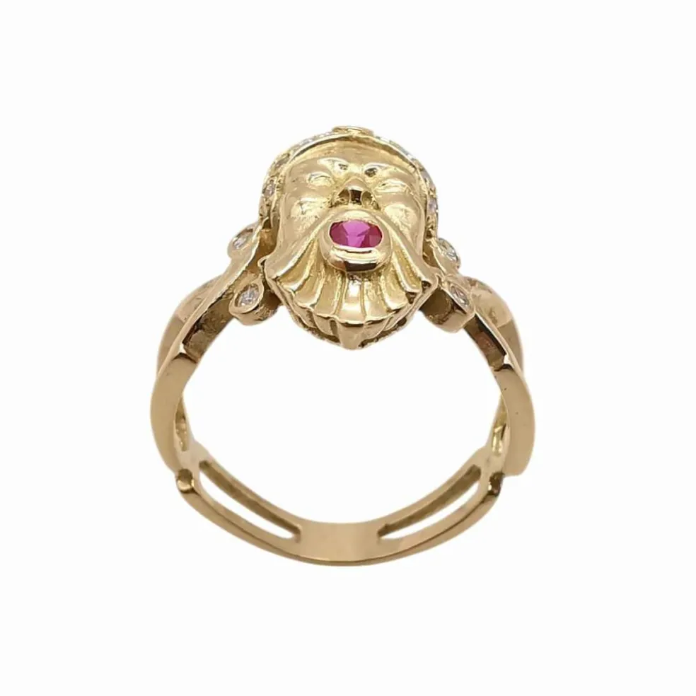 Bague or diamants saphir & rubis