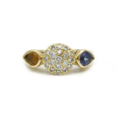 Bague or diamants saphirs