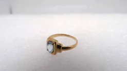 Bague or et aigue-marine