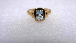 Bague or et aigue-marine