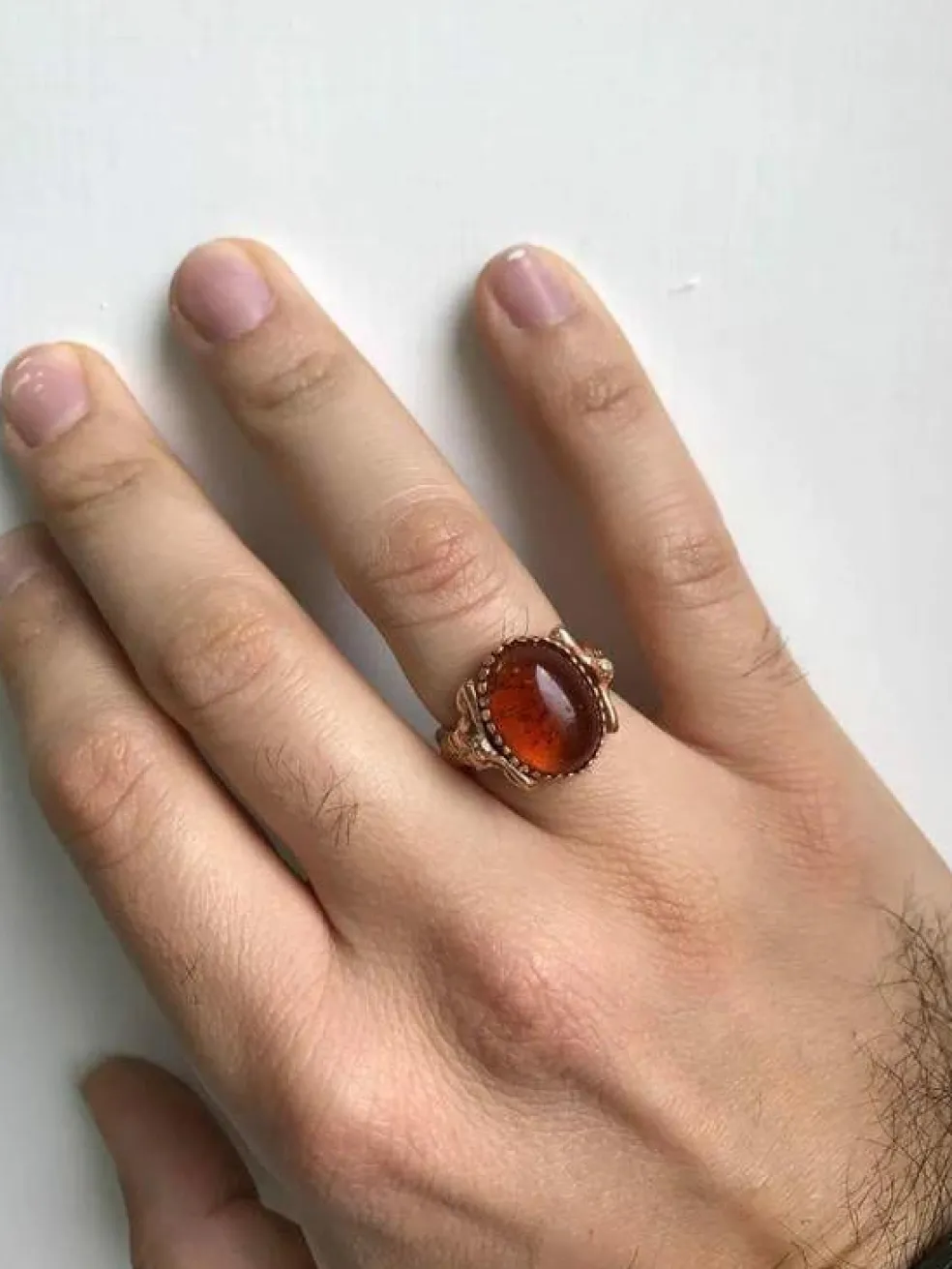 Bague or et ambre
