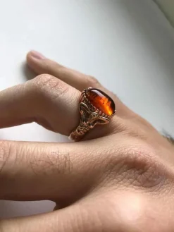 Bague or et ambre
