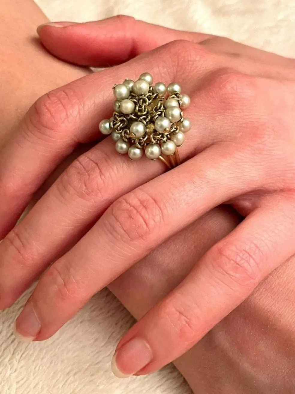Bague Or Et Perles