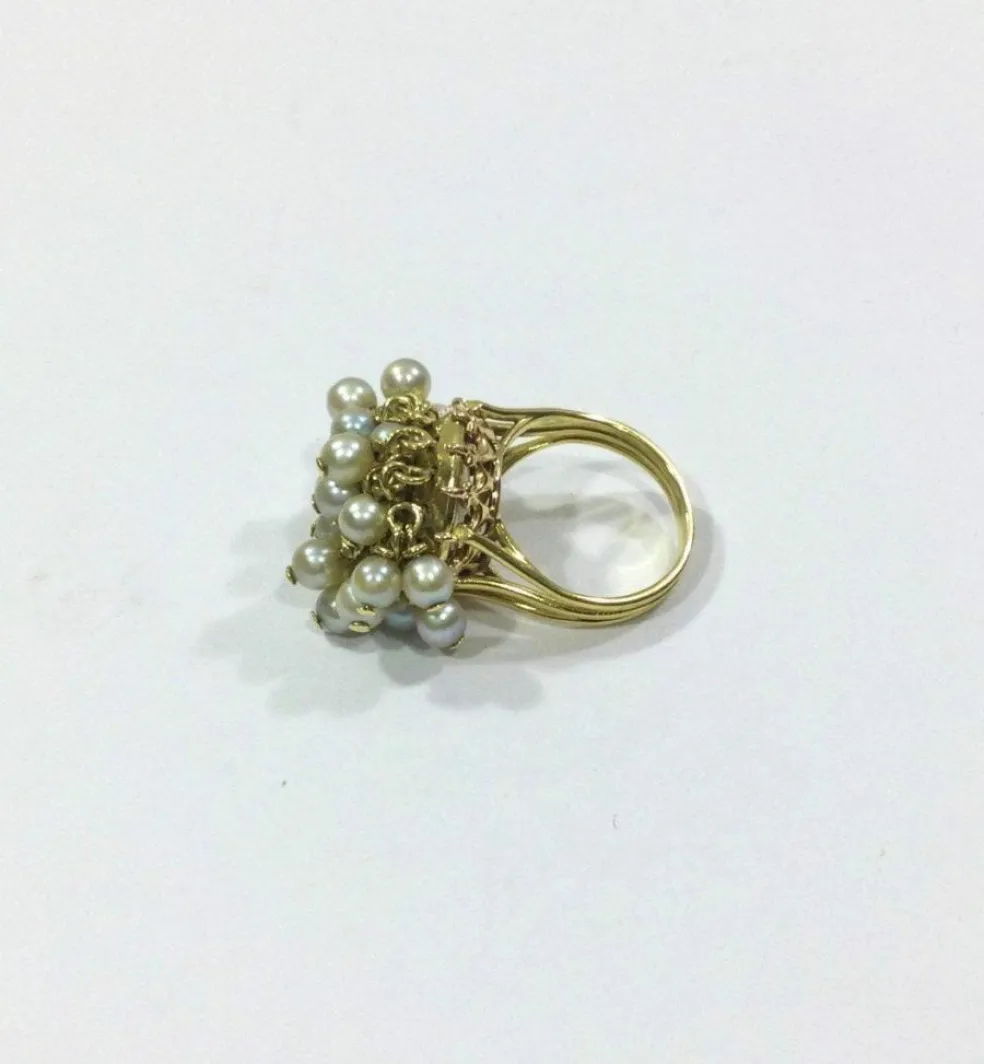 Bague Or Et Perles