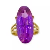 Bague or et pierre violette