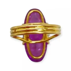 Bague or et pierre violette
