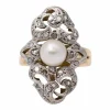 Bague or et platine vintage des années 1920