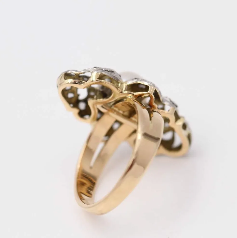 Bague or et platine vintage des années 1920