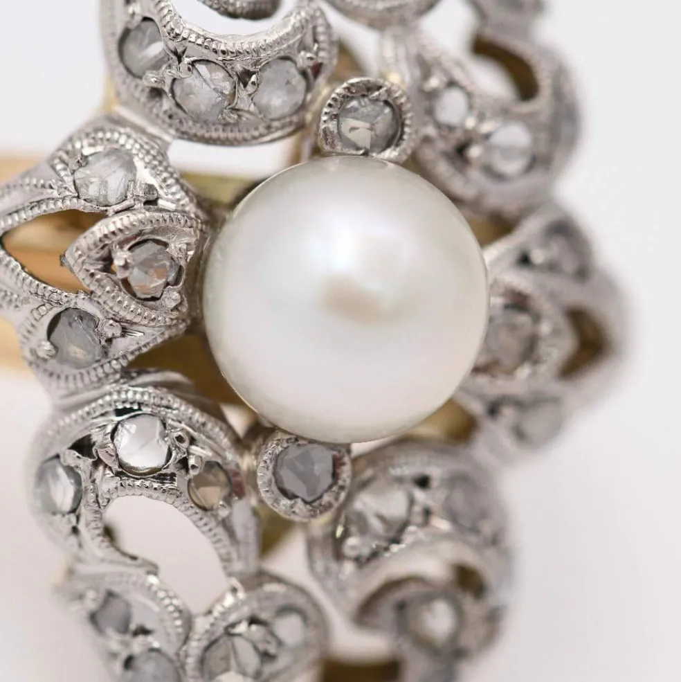 Bague or et platine vintage des années 1920